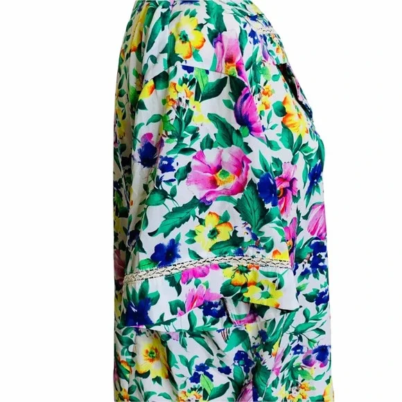 Vintage VS Victoria's Secret Gold Label Floral Sleep Top SMALL 2623 - Picture 5 of 7